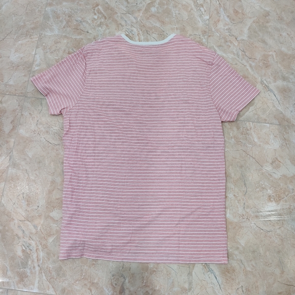 Goodfellow Striped Red White T Shirt with Contrast Collar - Picture 4 of 6